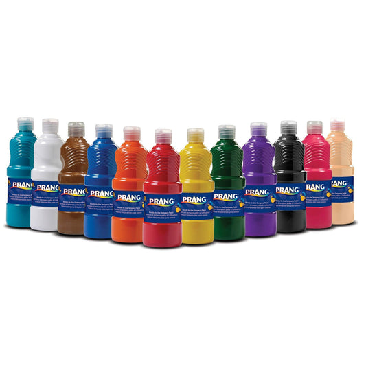Tempera Paint Set, Assorted Colors, 16 oz Bottles, Set of 12 - Loomini