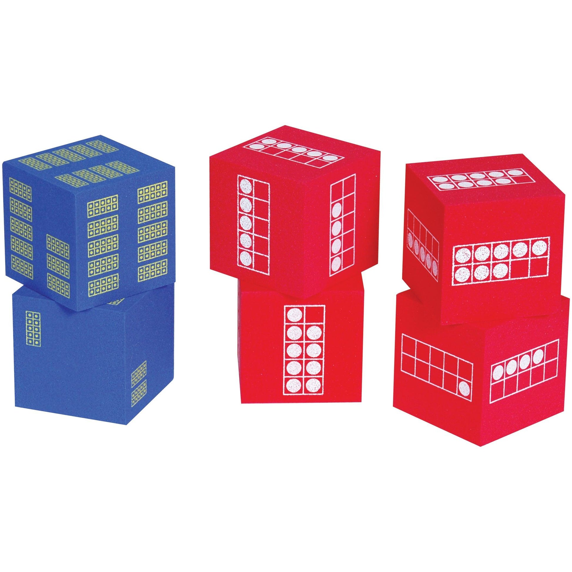 Ten Frame Foam Dice - Set of 6 - Loomini