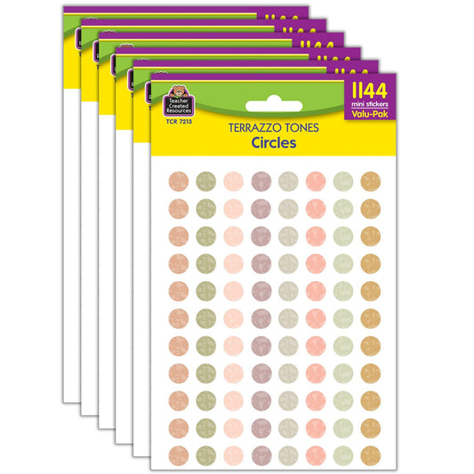 Terrazzo Tones Circles Mini Stickers Valu-Pak, 1144 Per Pack, 6 Packs - Loomini