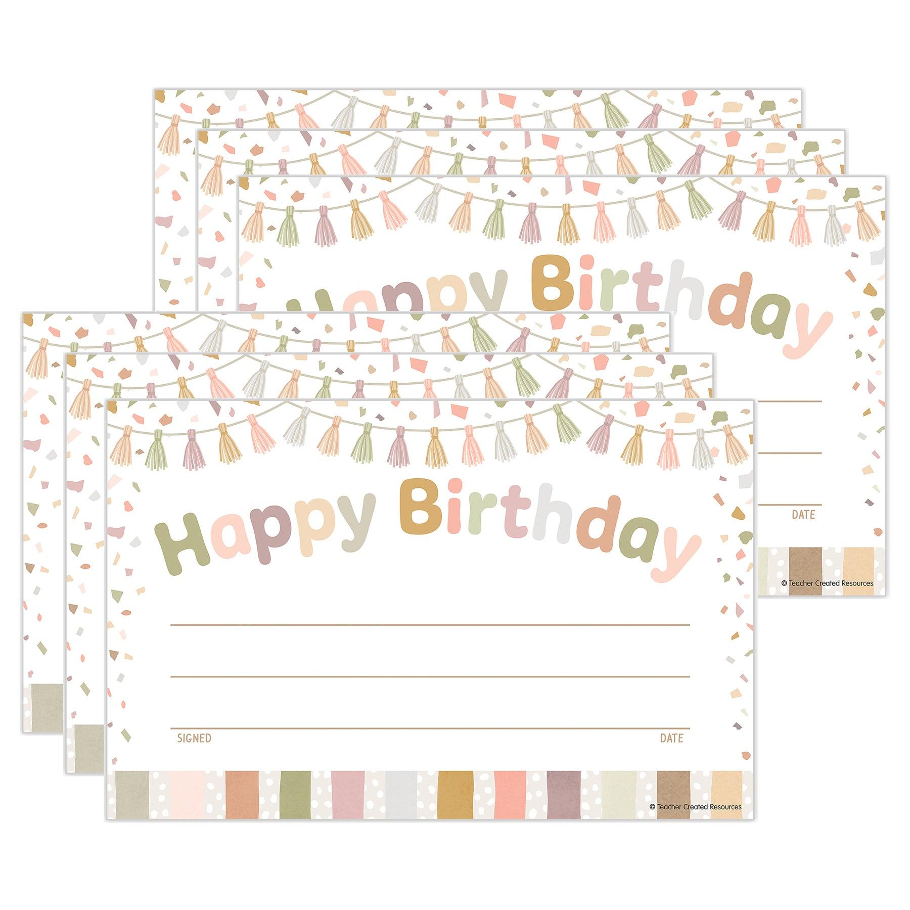 Terrazzo Tones Happy Birthday Awards, 30 Per Pack, 6 Packs - Loomini