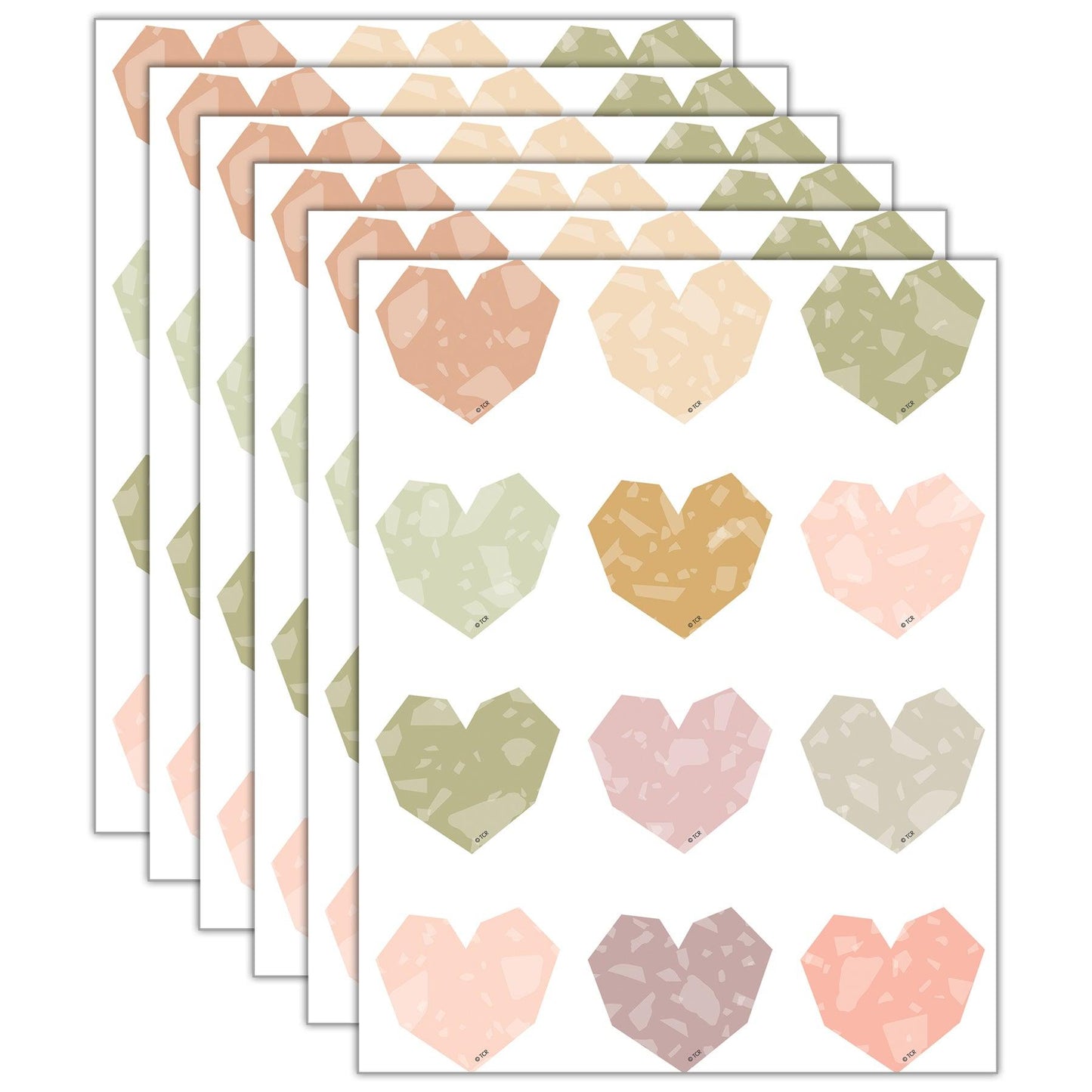 Terrazzo Tones Hearts Mini Accents, 36 Per Pack, 6 Packs - Loomini