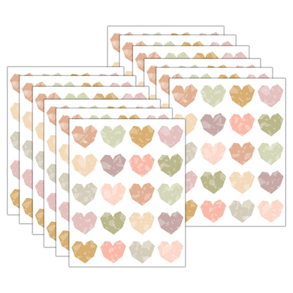 Terrazzo Tones Hearts Stickers, 120 Per Pack, 12 Packs - Loomini