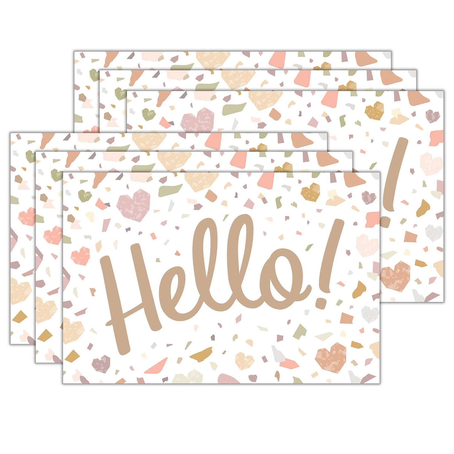 Terrazzo Tones Hello Postcards, 30 Per Pack, 6 Packs - Loomini