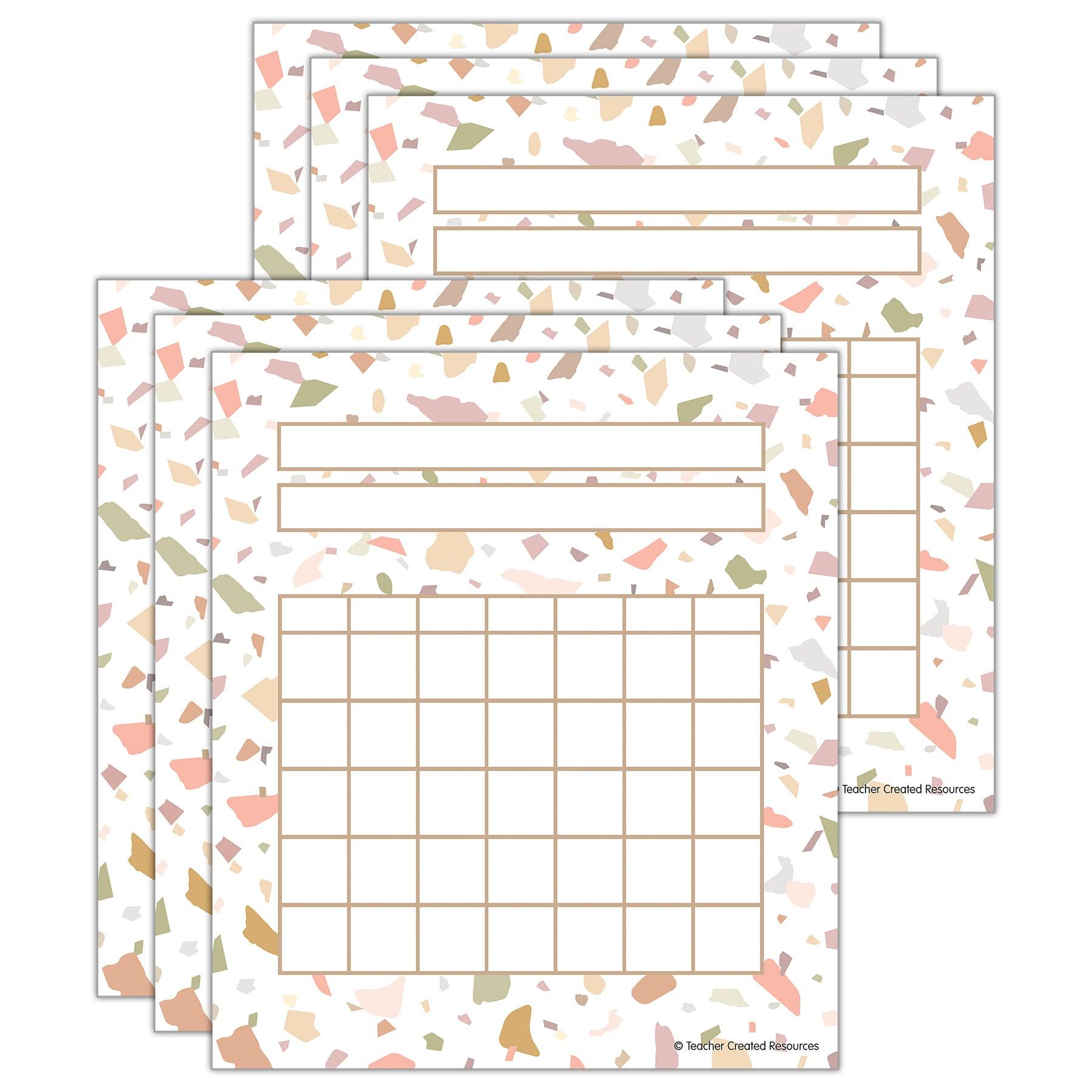 Terrazzo Tones Incentive Charts, 36 Per Pack, 6 Packs - Loomini