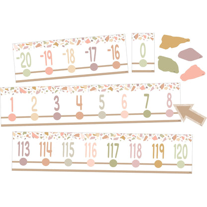 Terrazzo Tones Number Line (-20 to +120) Bulletin Board Set, 24 Pieces - Loomini