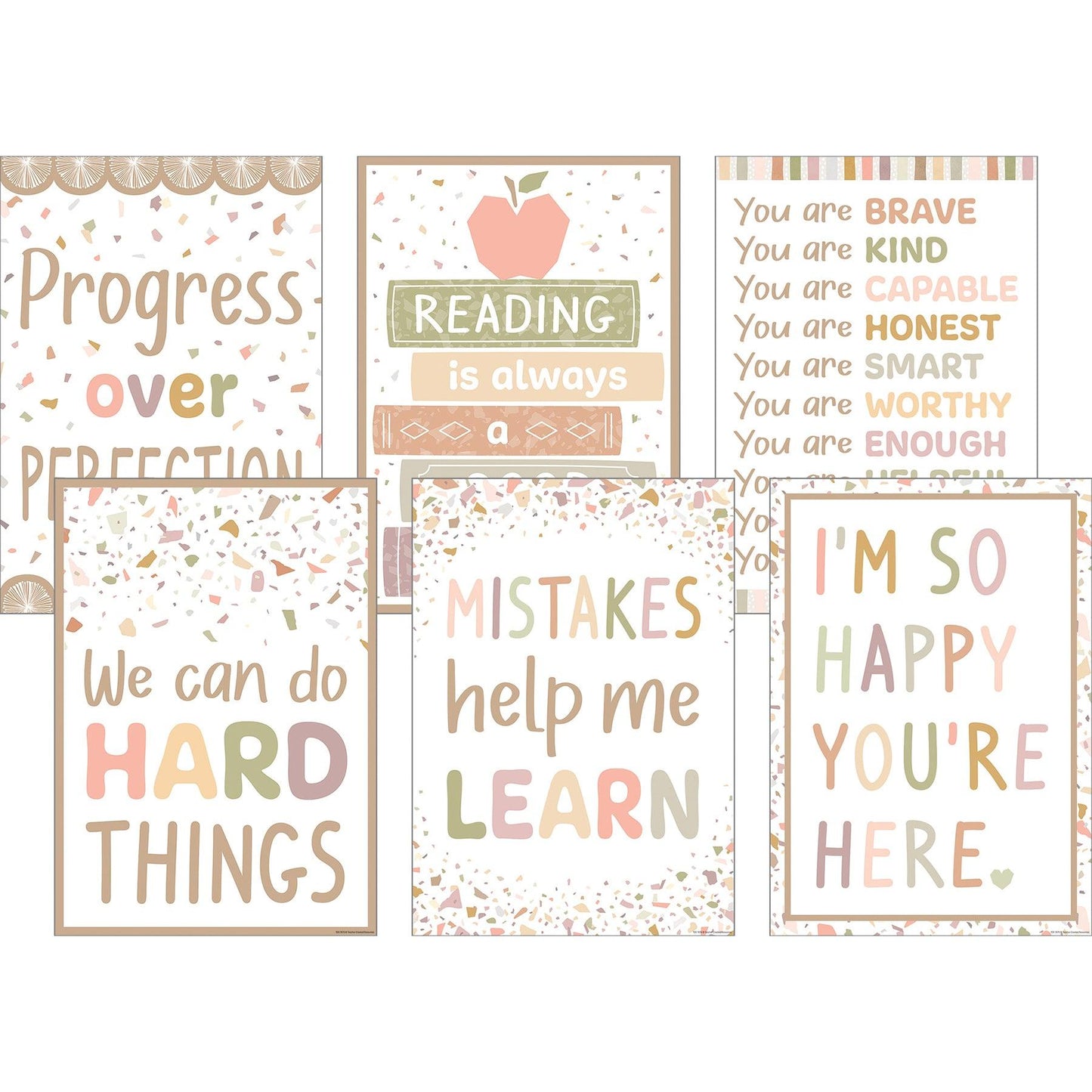 Terrazzo Tones Positive Poster, Set of 6 - Loomini