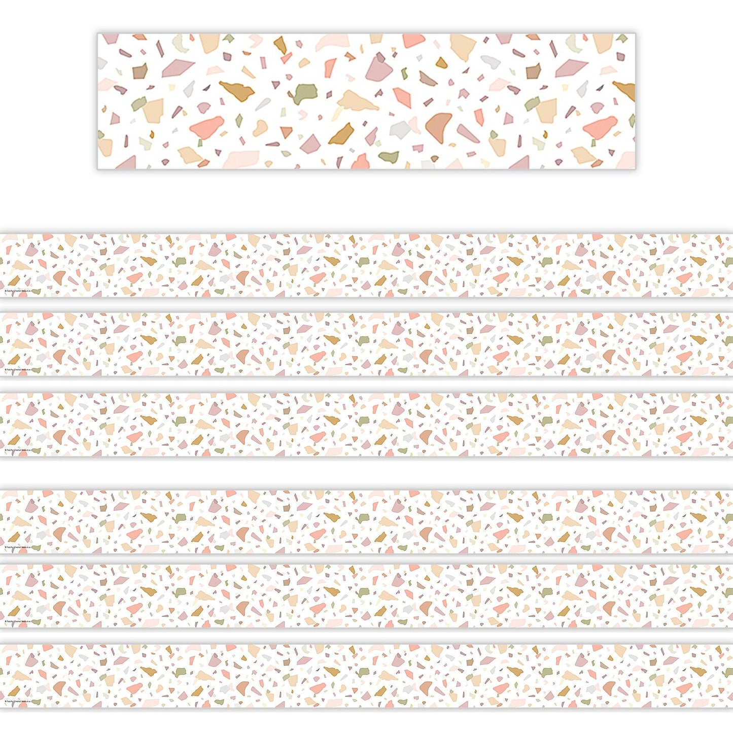 Terrazzo Tones Straight Border Trim, 35 Feet Per Pack, 6 Packs - Loomini