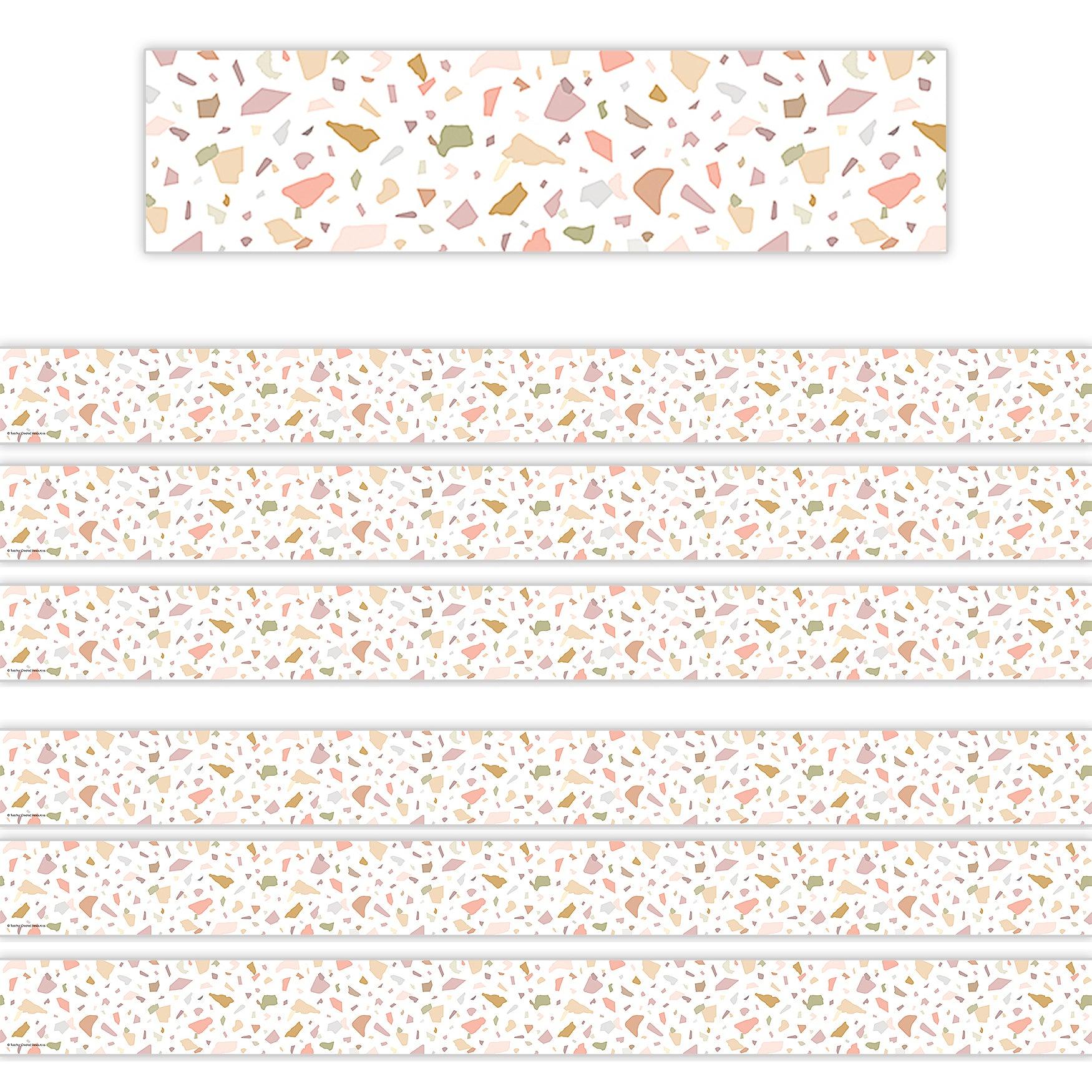 Terrazzo Tones Straight Border Trim, 35 Feet Per Pack, 6 Packs - Loomini