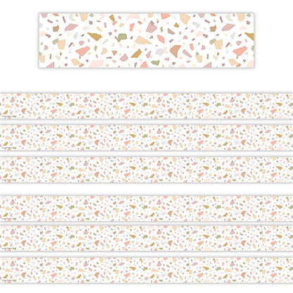 Terrazzo Tones Straight Border Trim, 35 Feet Per Pack, 6 Packs - Loomini