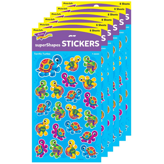 Terrific Turtles superShapes Stickers-Large, 168 Per Pack, 6 Packs - Loomini