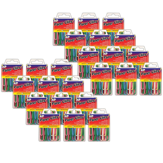 The Classics™ Paper Clips, 2", Assorted Colors, 30 Per Pack, 24 Packs - Loomini