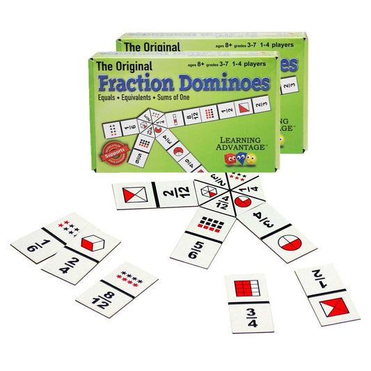 The Original Fraction Dominoes, 2 Sets - Loomini