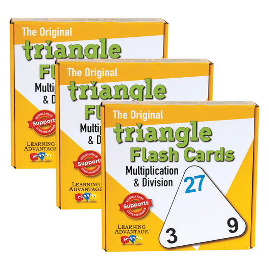The Original Triangle Flash Cards - Multiplication & Division - 20 Per Set - 3 Sets - Loomini