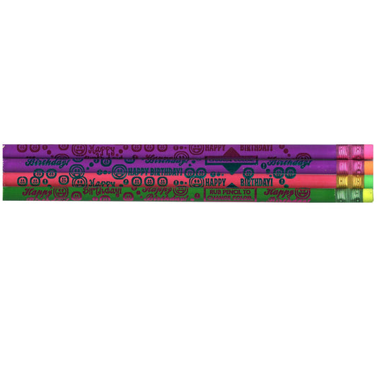 Thermo Happy Birthday Pencils, Assorted Colors, 12 Per Pack, 12 Packs - Loomini