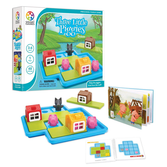 Three Little Piggies Deluxe Preschool Puzzle Game - Loomini