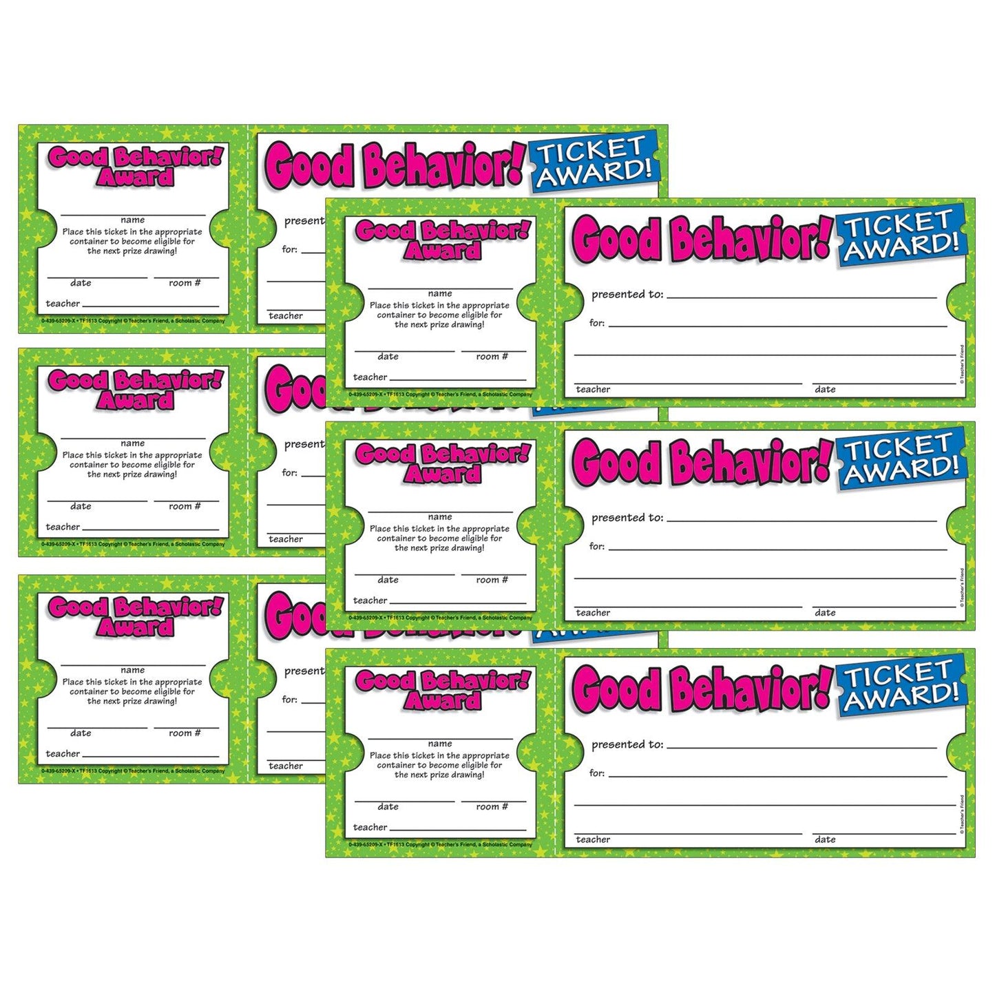 Ticket Awards Good Behavior, 100 Per Pack, 6 Packs - Loomini