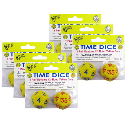 Time Dice, Pair of Yellow (AM), 6 Sets - Loomini