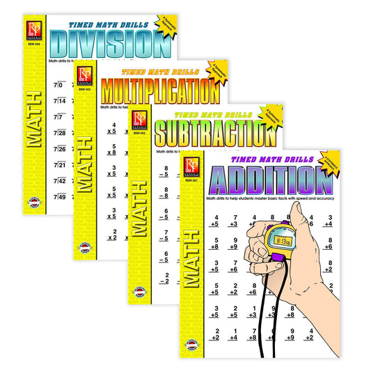 Timed Math Drills: 4 Book Set - Loomini