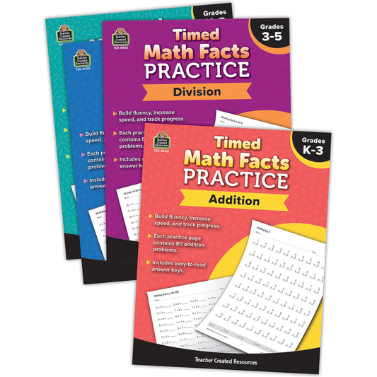 Timed Math Facts Practice Set of 4 - Loomini