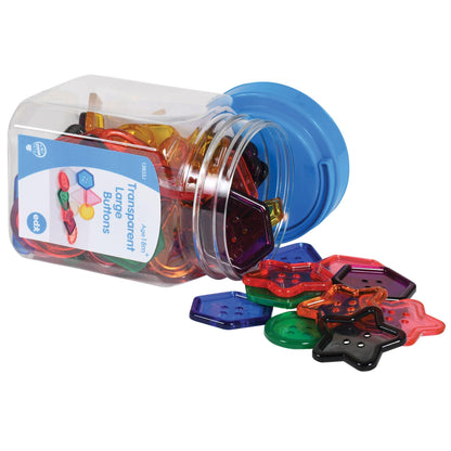 Transparent Large Buttons - Mini Jar - 0.6 Pound - Loomini