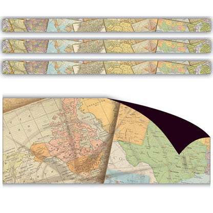 Travel the Map Magnetic Border, 24 Feet Per Pack, 3 Packs - Loomini