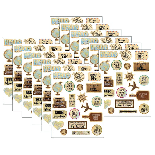Travel the Map Stickers, 120 Per Pack, 12 Packs - Loomini