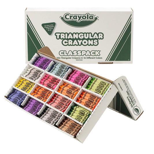 Triangular Crayon Classpack®, 16 Colors, 256 Count - Loomini