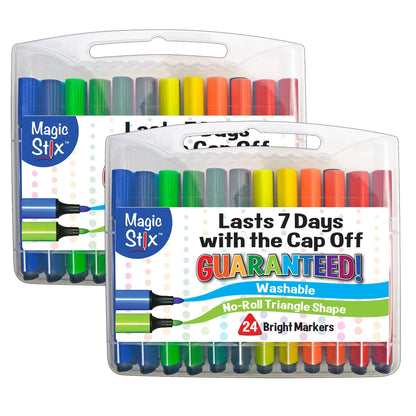 Triangular Markers, 24 Per Pack, 2 Packs - Loomini