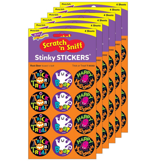 Trick or Treat!/Root Beer Stinky Stickers®, 48 Per Pack, 6 Packs - Loomini