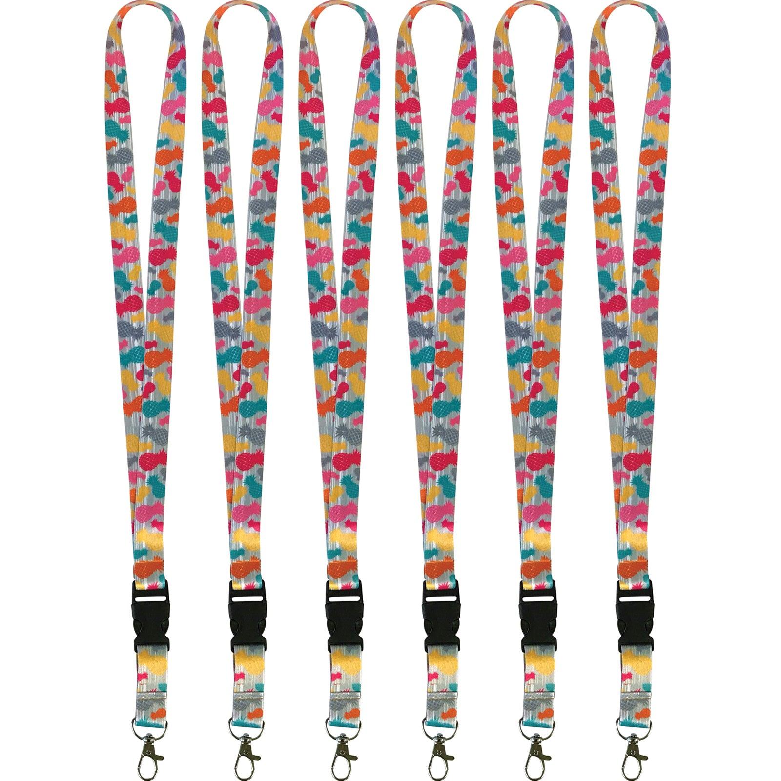 Tropical Punch Pineapples Lanyard, Pack of 6 - Loomini