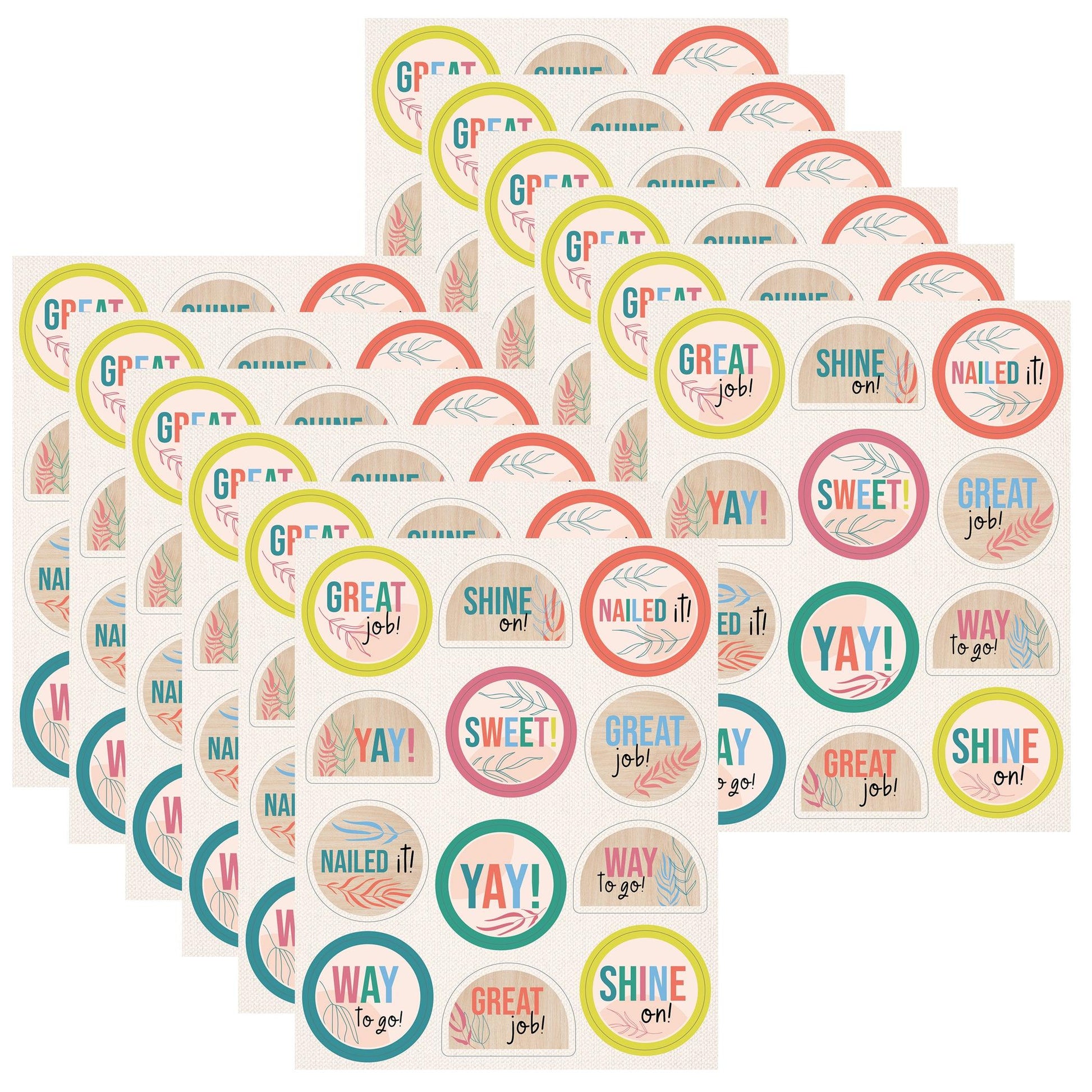 True to You Motivators Motivational Stickers, 72 Per Pack, 12 Packs - Loomini