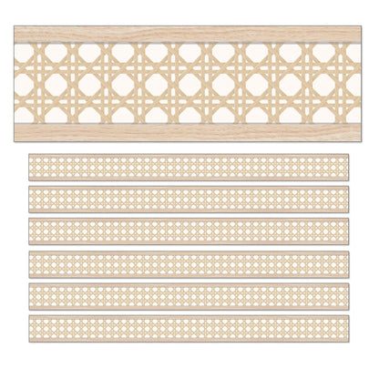 True to You Woven Cane Straight Bulletin Board Borders, 36 Feet Per Pack, 6 Packs - Loomini