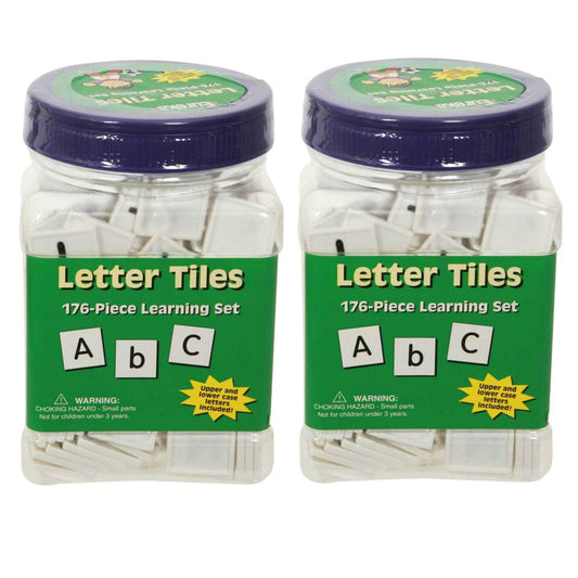 Tub of Letter Tiles, 176 Per Pack, 2 Packs - Loomini