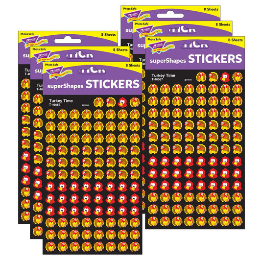 Turkey Time superShapes Stickers, 800 Per Pack, 6 Packs - Loomini