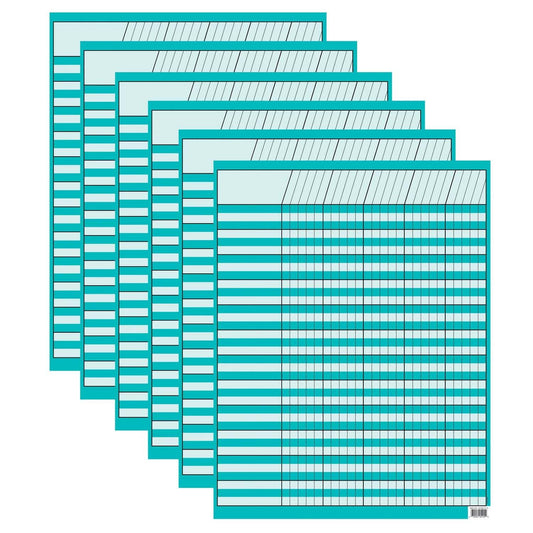 Turquoise Incentive Chart, 17" x 22", Pack of 6 - Loomini