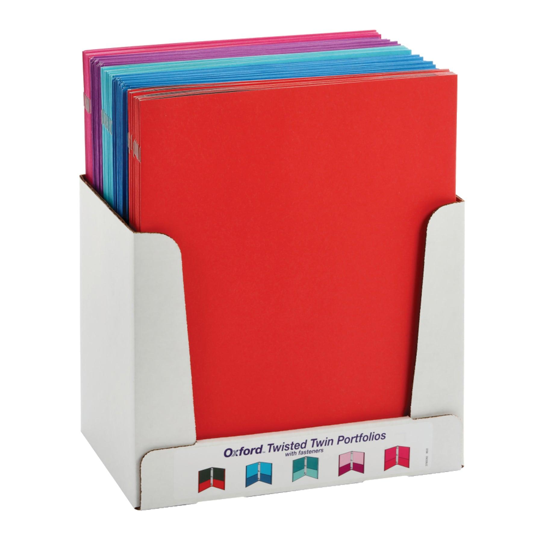 Twisted Twin Pocket Folders with Fasteners, Letter Size, Assorted, Pack of 50 - Loomini