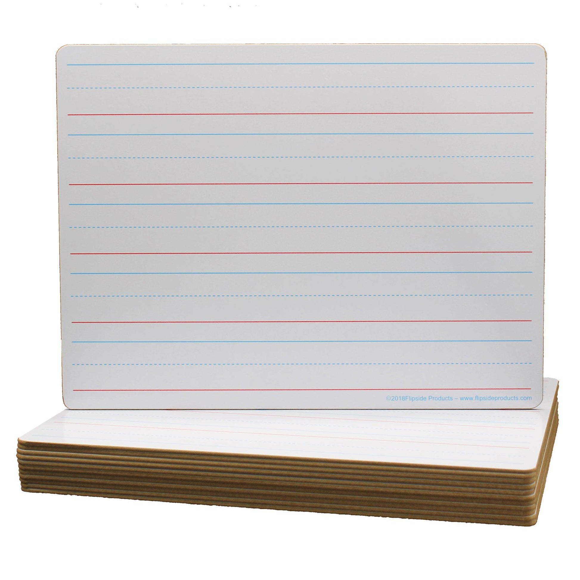 Two-Sided Dry Erase Board, Plain/Ruled, 9" x 12", Classpack of 12 - Loomini