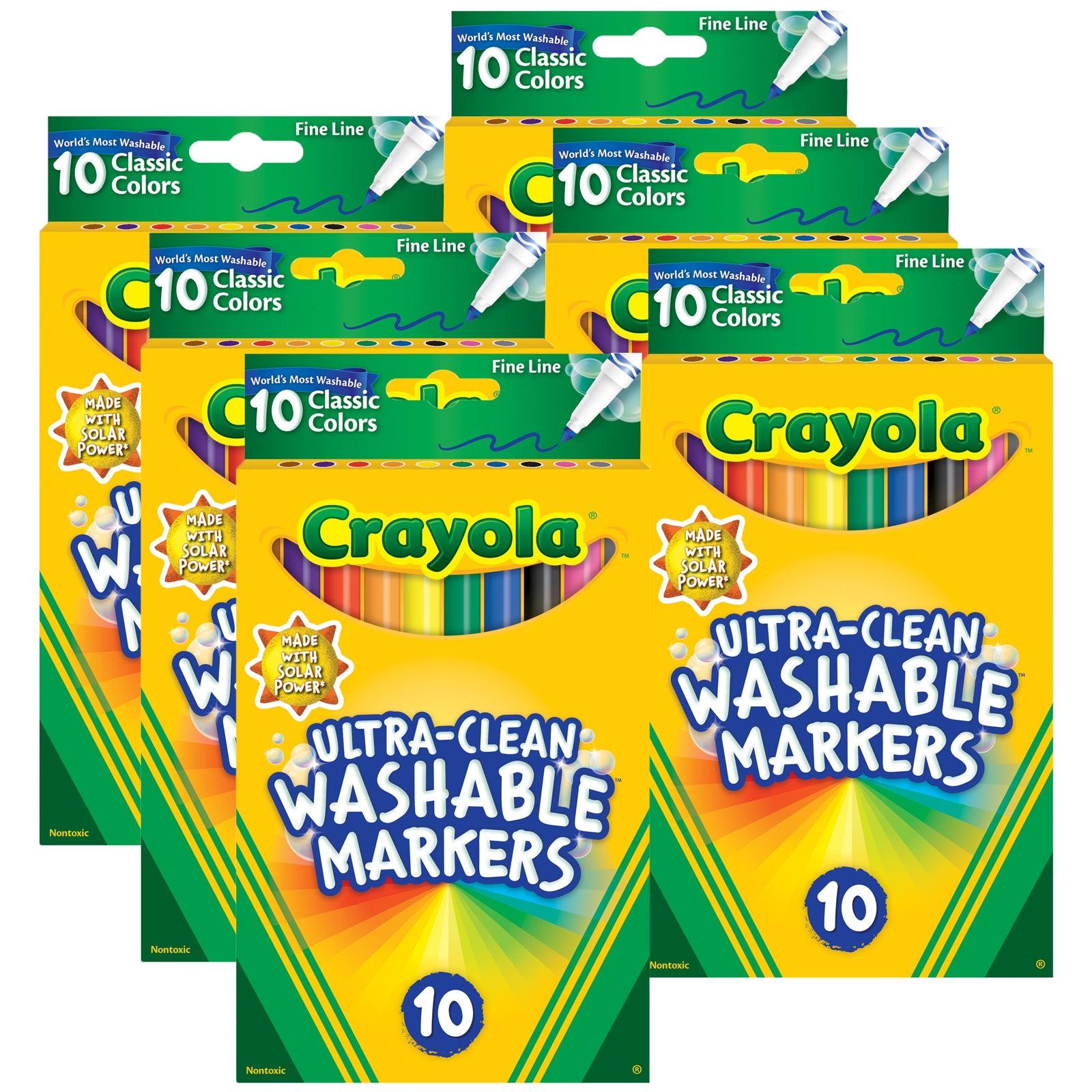 Ultra-Clean Markers, Fine Line, Classic Colors, 10 Per Pack, 6 Packs - Loomini