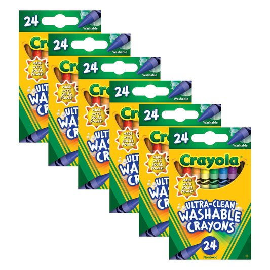 Ultra-Clean Washable Crayons, 24 Per Pack, 6 Packs - Loomini
