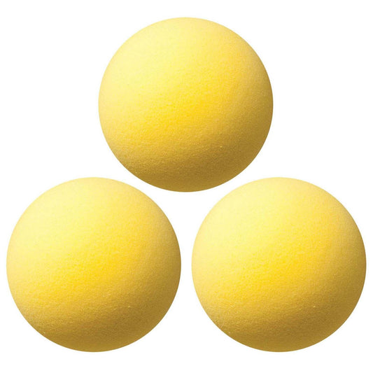 Uncoated Regular Density Foam Ball, 7", Yellow, Pack of 3 - Loomini
