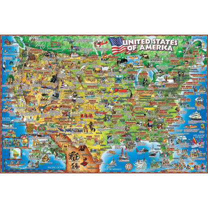 United States Illustrated 250 Piece Jigsaw Puzzle - Loomini