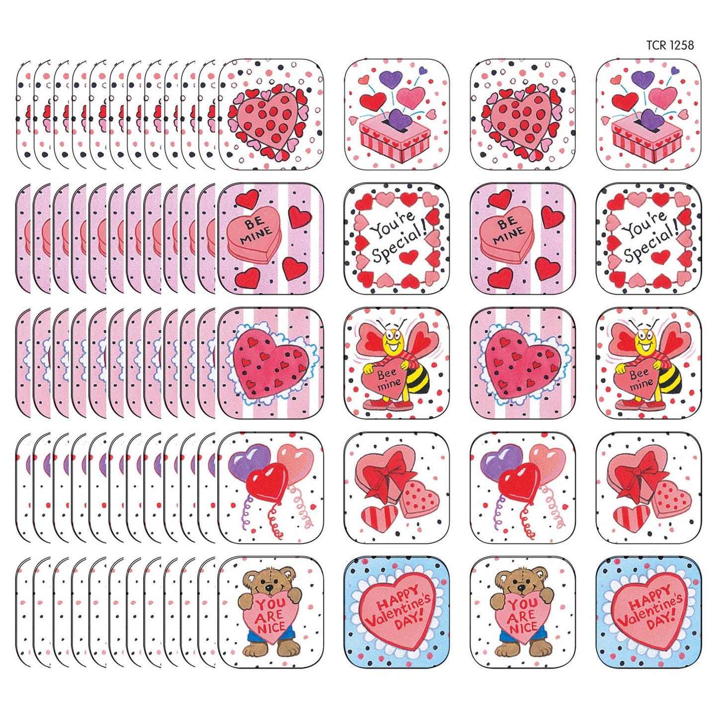 Valentines Day Stickers, 120 Per Pack, 12 Packs - Loomini