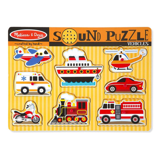 Vehicles Sound Puzzle, 8 Pieces - Loomini