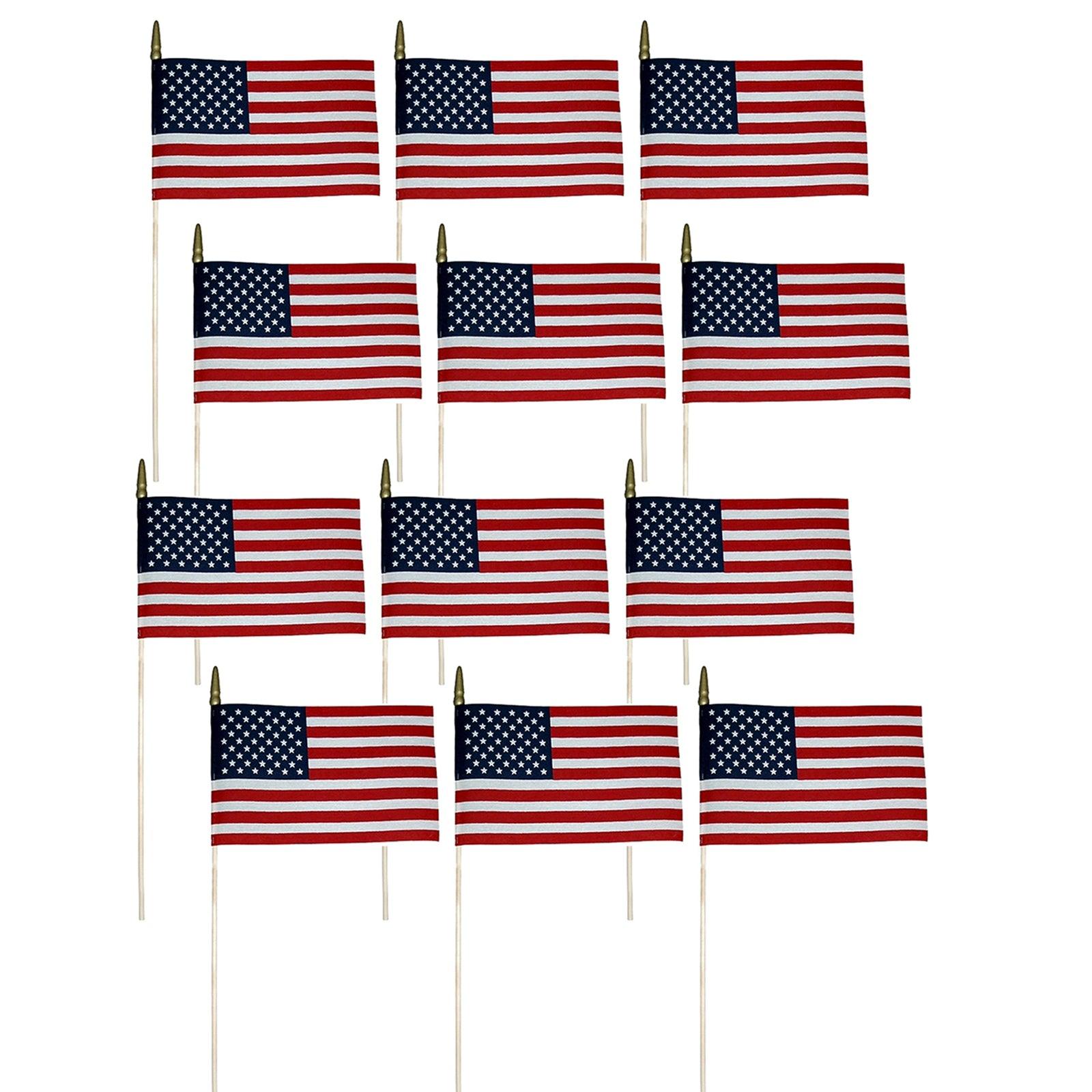 Verona Brand U.S. Miniature Flag, 8" x 12", Pack of 12 - Loomini
