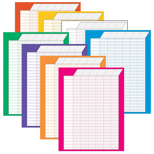 Vertical Incentive Charts, 22" x 28", Jumbo Variety Pack - Pack of 8 - Loomini