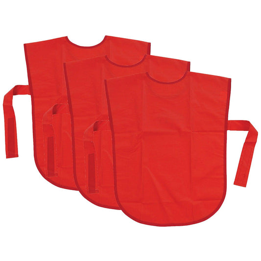 Vinyl Primary Art Smock, Ages 3+, Red, 22" x 16", Pack of 3 - Loomini