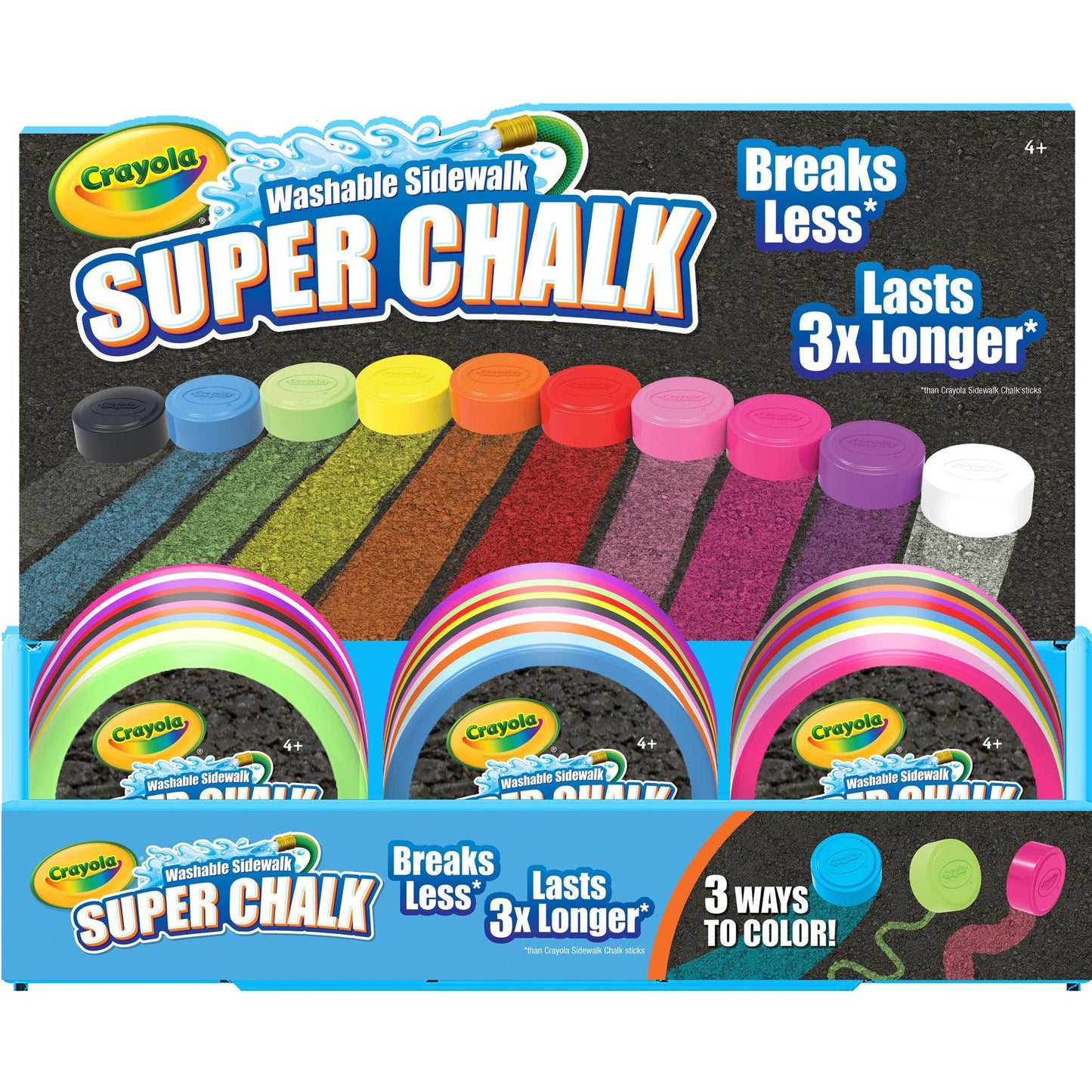 Washable Outdoor Super Chalk Tray, 30 Count - Loomini