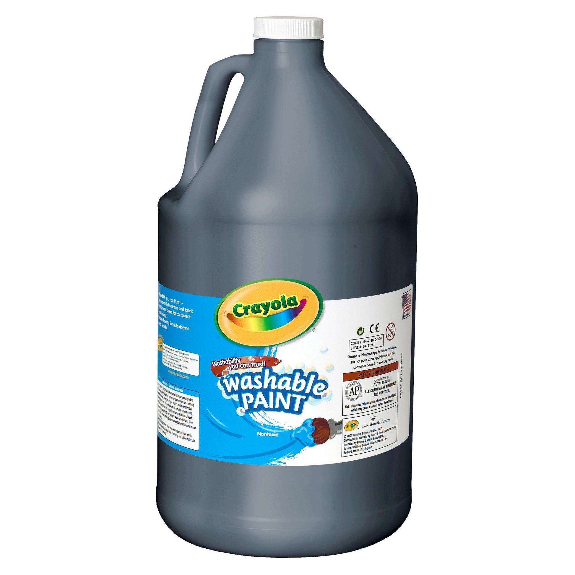 Washable Paint, Black, Gallon - Loomini