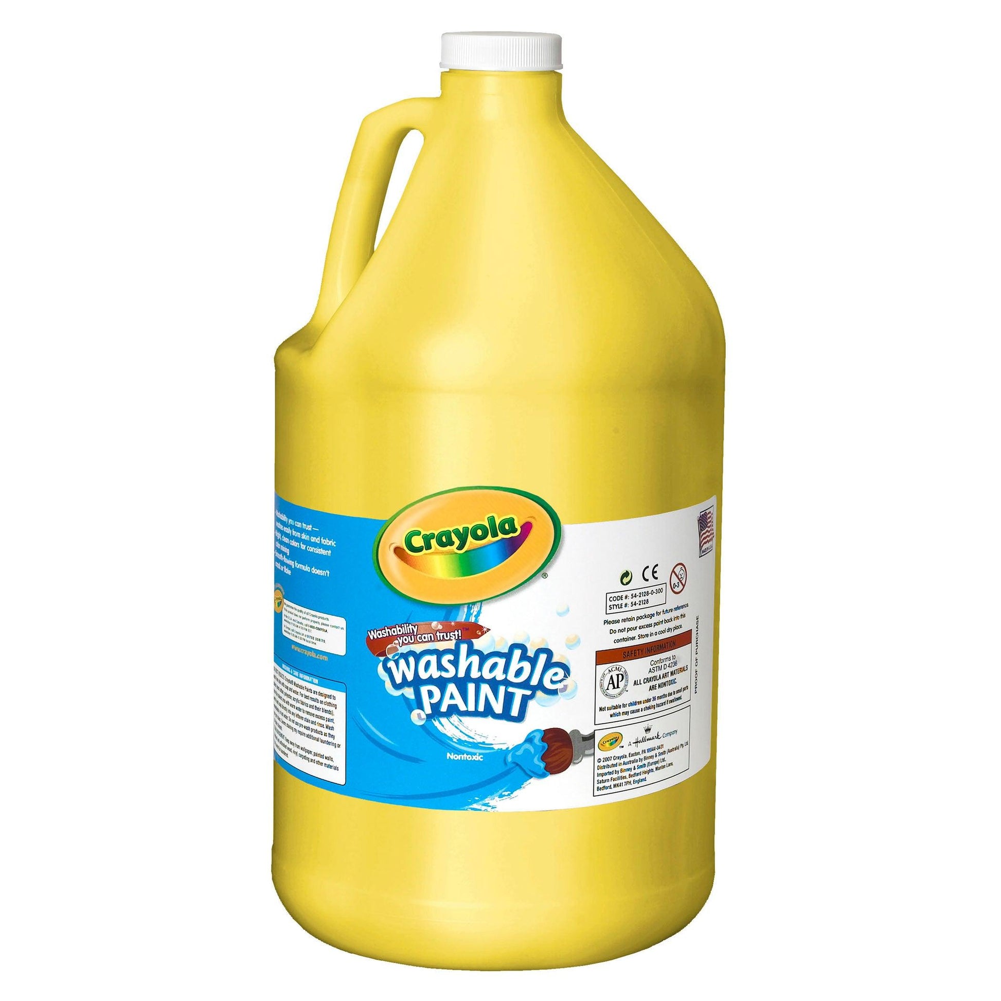 Washable Paint, Yellow, Gallon - Loomini