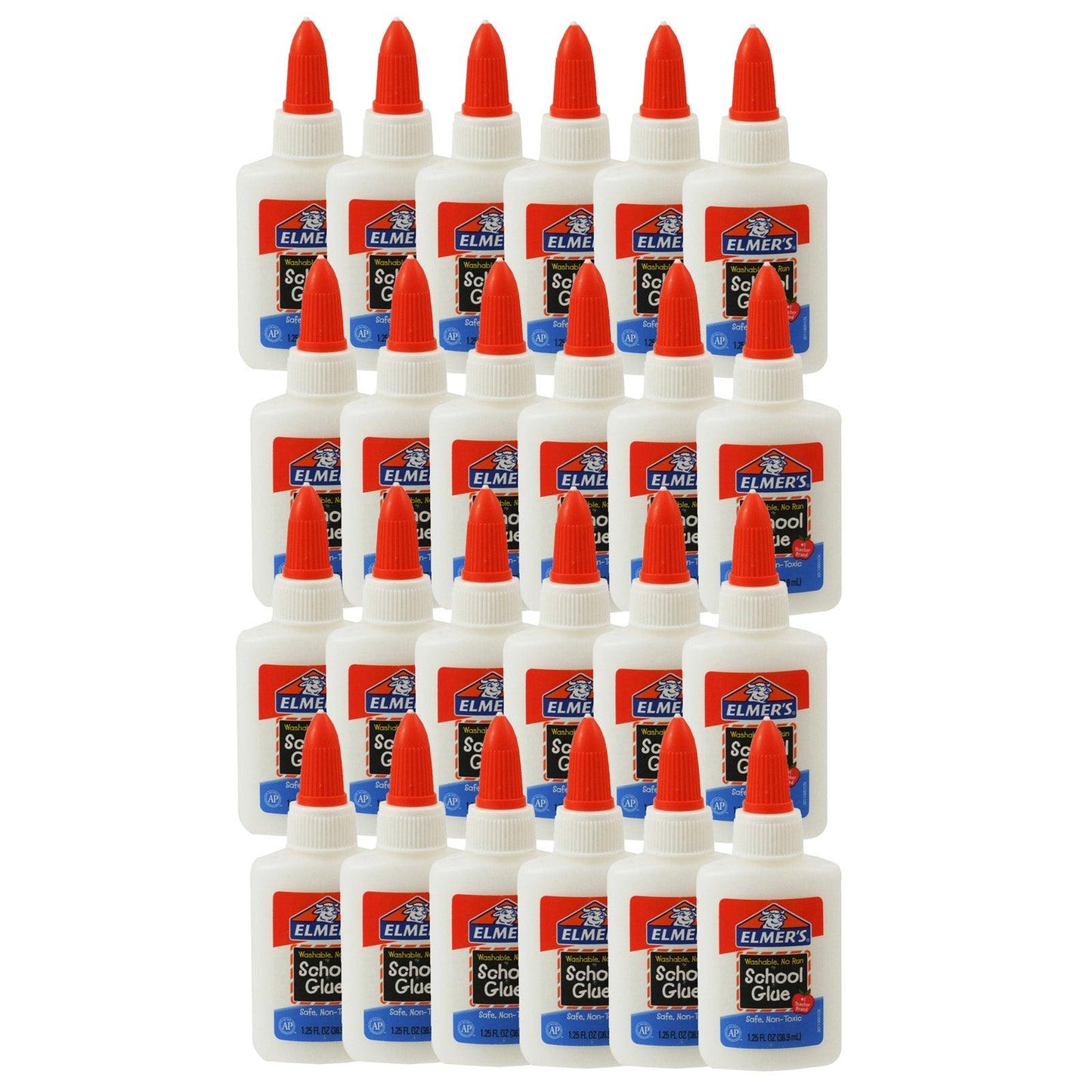 Washable School Glue, 1.25 oz. Bottle, Pack of 24 - Loomini